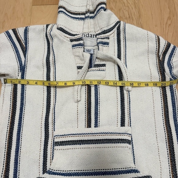 SUNDANCE Womens Baja Hoodie Stripe Pullover Size M Beach Coastal Vacation Resort - Picture 7 of 9